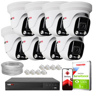 Zestaw do monitoringu IP KEEYO 8x LV-V-IP5M25DF-ADC 5Mpx, aktywne odstraszanie, podwjne owietlenie - 2880507563