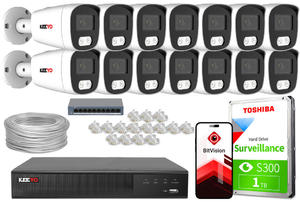 Zestaw do monitoringu IP KEEYO 14x LV-V-IP8M25TF-DL 8Mpx, podwjne owietlenie - 2880507587