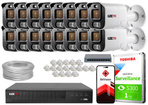 Zestaw do monitoringu IP KEEYO 16x LV-V-IP5M25TF-ADC 5Mpx, aktywne odstraszanie, podwjne owietlenie - 2880507609