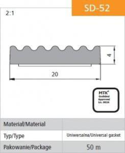 USZCZELKA SAMOPRZYLEPNA CZARNA SD-52/4-0 DGP 20*4 50M - 2878835334