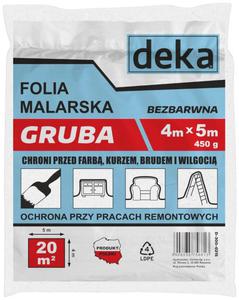 FOLIA MALARSKA GRUBA BEZBARWNA 4*5M 450G - 2859531927