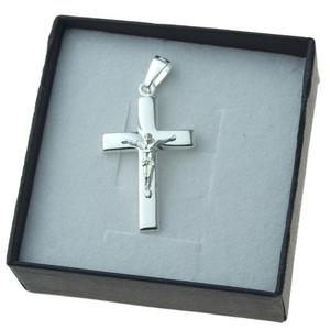 Krzyżyk srebrny z Panem Jezusem modny Srebro 925 KR024 - 2862350292