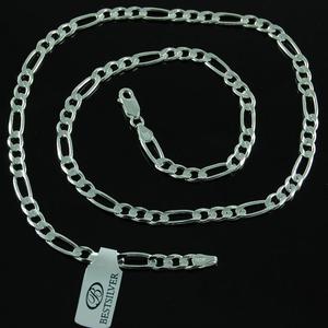 Łańcuszek Srebrny FIGARO soczewkowy 55cm 4,5mm Srebro 925 - 2862977249
