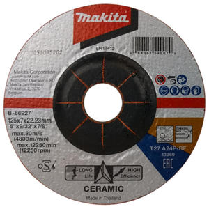 Tarcza szlifierska (ziarno ceramiczne) 125x7x22,23mm B-66927 Makita - 2860660857