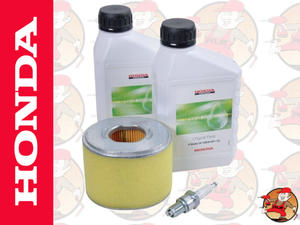 Oryginalny zestaw filtr powietrza, 2xolej, wieca do silnika HONDA GX340 i GX390 kat. 06211-ZE3-000 - 2825625079