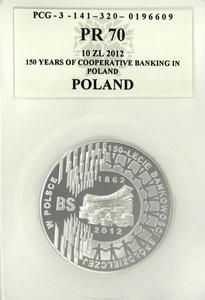 10 zł, 150-lecie bankowości spółdzielczej w Polsce, PR70 - 2848445182