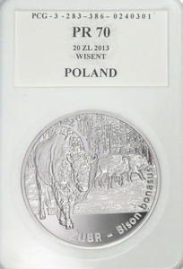 20 zł, Żubr (Bison bonasus), 2013, PR70 - 2848445444