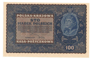 100 marek polskich (PKKP), rok 1919, stan 1-, IF Serja Z - 2848445587
