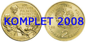 Komplet monet 2 zł z roku 2008 - 2848445634