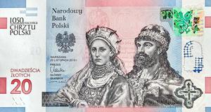 20 zł, banknot kolekcjonerski 1050. rocznica Chrztu Polski - 2848445830