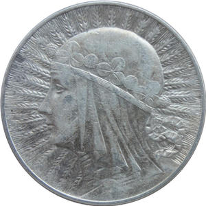 5 zł, głowa kobiety, rok 1934, stan 2-/3+ - 2848445851