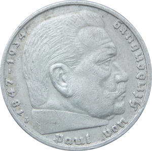 5 marek, Hindenburg, 1935, stan 3 - 2848445883