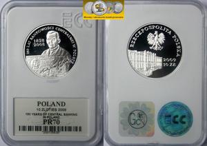 10 zł, 180 lat bankowości centralnej w Polsce, PR70 - 2848444553