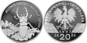 20 zł, Jelonek Rogacz (łac. Lucanus cervus) - 2848444799