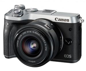 EOS M6 srebrny + ob. 15-45 IS STM czarny + ob. 55-200 IS STM srebrny - Dostawa GRATIS! - 2847489691