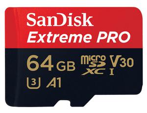 microSDXC 64 GB EXTREME PRO 100MB/s A1 C10 V30 UHS-I U3 + adapter SD (w magazynie!) - 2850622588