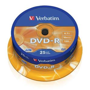 Pyty DVD-R VERBATIM 43522 4.7GB 16x - Cake Box - 25szt.