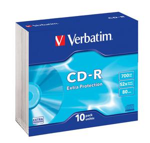 Pyty Verbatim CD-R 700MB 52x SLIM - 10 Pack - 2823369781