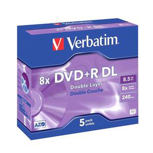 Pyty Verbatim DVD+R DL 8.5GB 8x - Jewel Case - 5szt. - Matt Silver - 2823369839