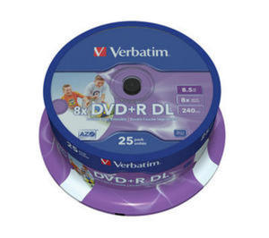 Pyty Verbatim DVD+R DL 8.5GB 8x - Spindle - 25szt. - Do Nadruku