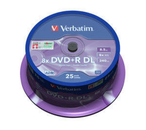 Pyty Verbatim DVD+R DL 8,5GB 8x - Spindle - 25szt.- Matt Silver - 2823369848