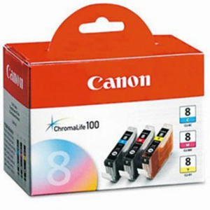 Zestaw tuszy Canon CLI-8 CMY do drukarek (Oryginalny) [3x13ml] - 2823359876