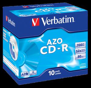 Pyty Verbatim CD-R 700MB x52 - Jewel Case AZO Crystal- 10szt. - 2823369811