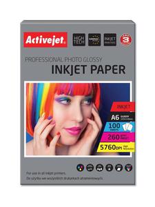 Papier fotograficzny byszczcy Activejet A6 100szt. 260g/m2 (z powok ywiczn) - 2861470340