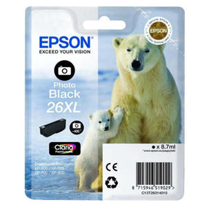 Tusz Epson T2631 Photo Black do drukarek Epson (Zamiennik Epson T2631) [8.7ml] - 2856238661