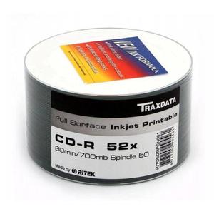 TRAXDATA CD-R 700MB| x52I szpindel/50 INKJET FF PRINTABLE - 2862963999