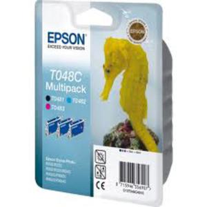 Zestaw tuszy Epson T048C Black, Cyan, Magenta do drukarek (Oryginalny) - 3 Pack [3x13 ml] - 2853216482