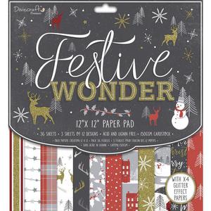 Zestaw papierw do scrapbookingu Dovecraft Festive Wonder, 30x30 cm, 36 szt. [50-032-000] - 2829375222