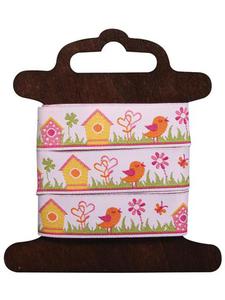 Wstka tkana: Ptaki - twittering of birds,2,5cm, rolka 10m. [55-661-000]