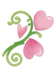 Wykrojnik - Sizzix 656519 Bigz, Serca i Kwiat, Flourish & Hearts [59-604-000] - 2829376268