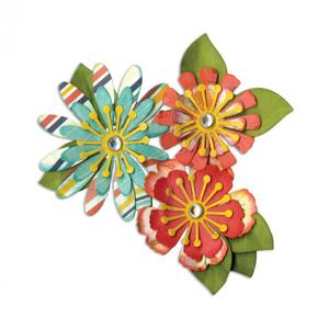 Wykrojnik - Sizzix 661097 Thinlits, Mix&Match Flowers, 10 szt. [60-216-000] - 2861272308