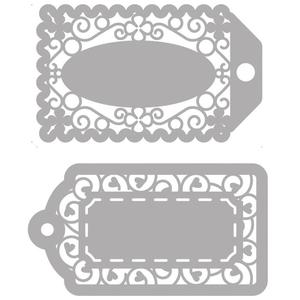 Wykrojnik metalowy, Tagi - zawieszki, 8,8x4,9cm+8,6x5,1cm, 2 el. [60-673-000] - 2861272357