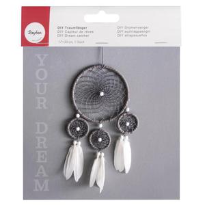 apacz snw, zestaw DIY, dreamcatcher, biao-szary, 17x33cm [66-045-000] - 2829376697