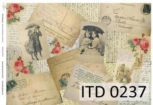 Papier decoupage, stare pocztwki, A3 [ITD-0237] - 2861272981