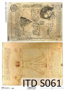 Papier decoupage, SOFT, Leonardo Da Vinci, A4 [ITD-S061] - 2861273463
