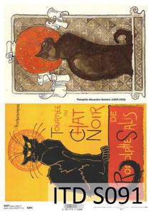 Papier decoupage, SOFT, plakat, kot, Chat Noir, A4 [ITD-S091] - 2861273466