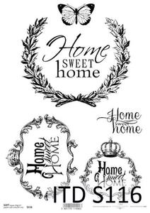 Papier decoupage, SOFT, Home Sweet Home, A4 [ITD-S116] - 2861273474