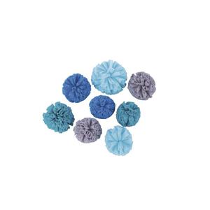 Pompony tiulowe, odcienie niebieskiego, 4-5 cm, op. 8 szt. [76-013-376] - 2870570966