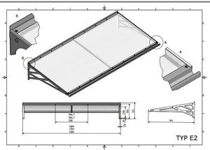 Zadaszenie drzwiowe typ E2 170x95 cm - 2860910953