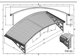 Zadaszenie drzwiowe typ E3 200x100 cm - 2860910955