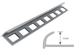 Profil aluminiowy do glazury owalny H=12mm, L=3m anodowny srebro - 2829289343