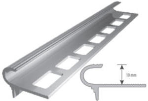 Profil aluminiowy do glazury AL "G"schodowy H=10mm, L=2,5m - 2829289428