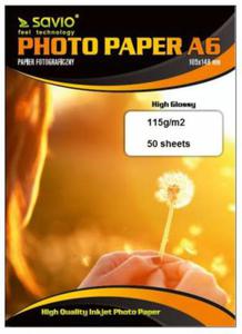 Papier fotograficzny SAVIO PA-02 A6 115/50 blysk - 2860723362