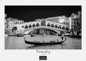 Venedig Venice calendar 2024 55x42cm Kalendarz Wenecja Wochy czarno-biay - 2876006247