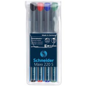 Marker foliopis do CD 0,4mm S iglowa SCHNEIDER MAXX 220 4szt. mix /SR112494/ - 2868900920