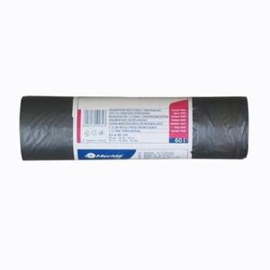 Worki na mieci 60L HDPE/LDPE 70x75cm MERIDA HYGIENIC z tam czarne rolka 15szt. /W30T/ - 2869237673